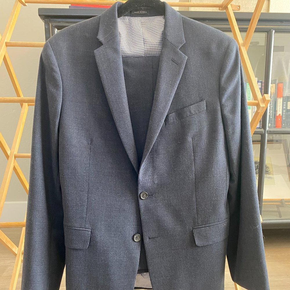 Banana Republic Marzotto Navy Blue Wool Suit
